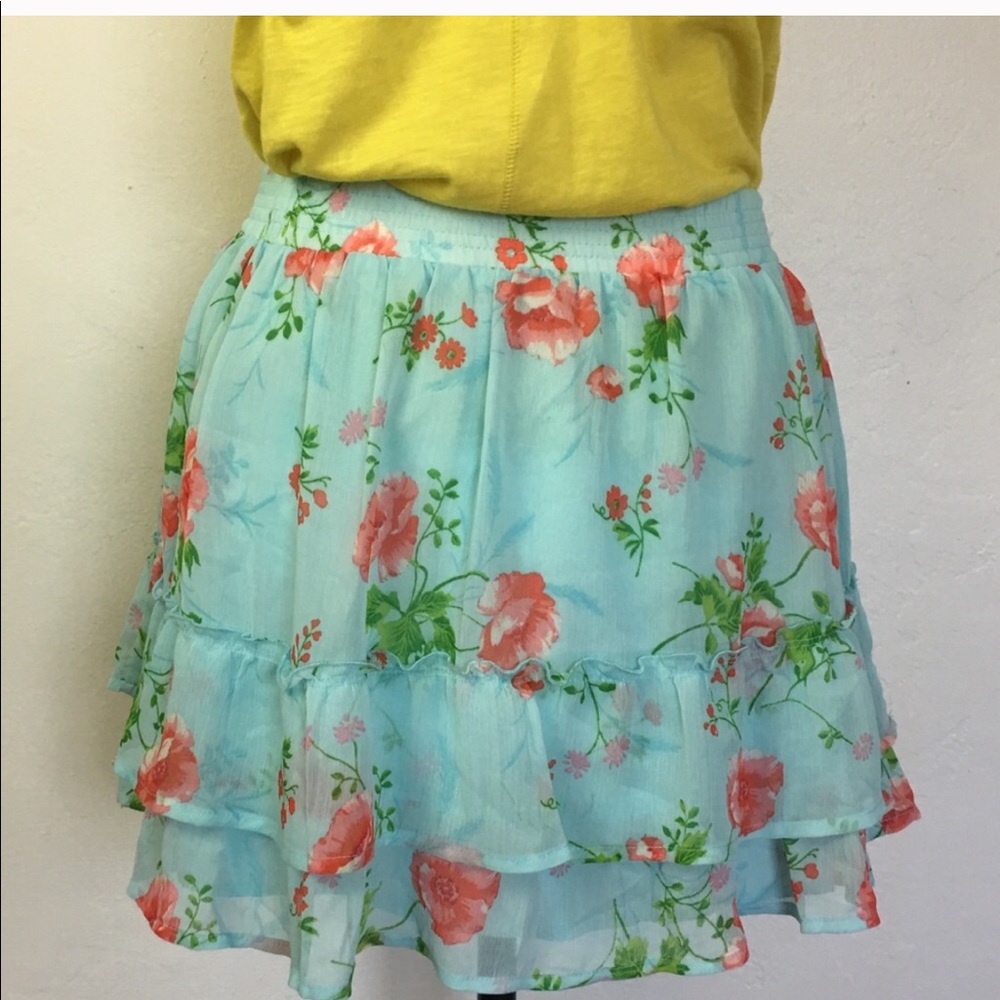 🛑Abercrombie & Fitch Blue Ruffled Mini Skirt M - Picture 5 of 8